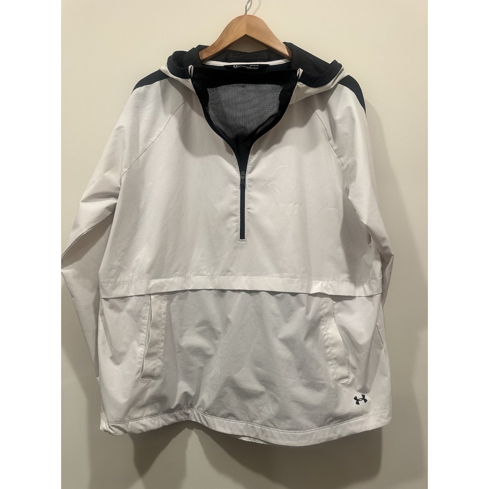 Under Armour Men's White Windbreaker Heatgear Jacket Large